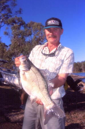 This 53cm Bass took a bibbed lure cast around rocks