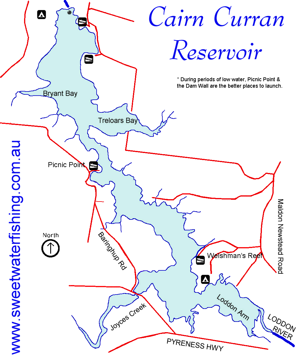 Cairn Curran Reservoir Map